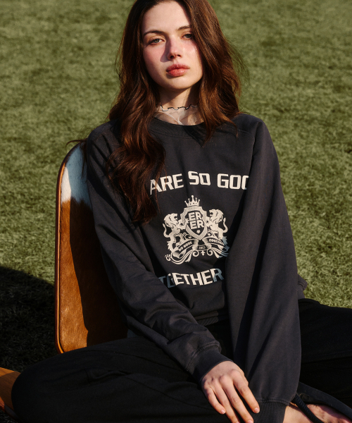 セール】College Vintage Raglan Sweatshirt Charcoal（スウェット