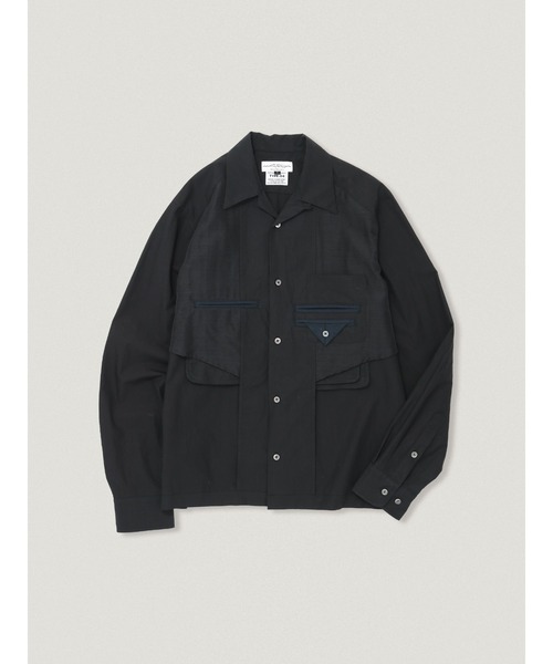 elephant TRIBAL fabrics(エレファントトライバルファブリックス)の「elephant TRIBAL fabrics Inside Out Open Collar Shirt(シャツ/ブラウス・メンズ・ホワイト/ブラック・2/1)」の2枚目の写真