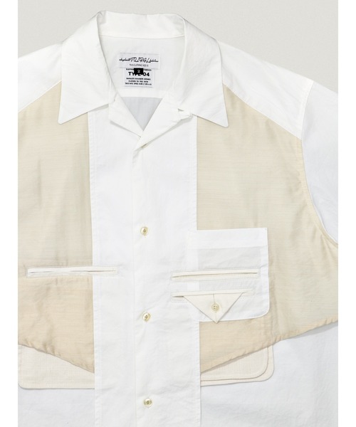 elephant TRIBAL fabrics(エレファントトライバルファブリックス)の「elephant TRIBAL fabrics Inside Out Open Collar Shirt(シャツ/ブラウス・メンズ・ホワイト/ブラック・2/1)」の4枚目の写真