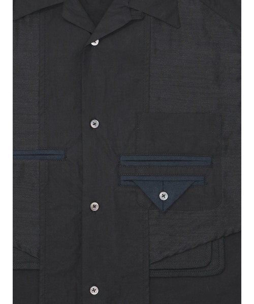 elephant TRIBAL fabrics(エレファントトライバルファブリックス)の「elephant TRIBAL fabrics Inside Out Open Collar Shirt(シャツ/ブラウス・メンズ・ホワイト/ブラック・2/1)」の6枚目の写真