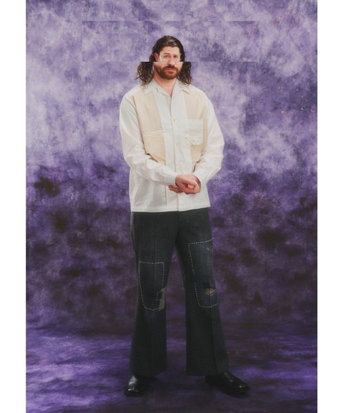 elephant TRIBAL fabrics(エレファントトライバルファブリックス)の「elephant TRIBAL fabrics Inside Out Open Collar Shirt(シャツ/ブラウス・メンズ・ホワイト/ブラック・2/1)」の7枚目の写真