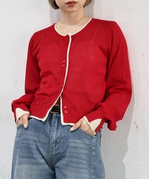 tiptop | シアー配色クルーネックカーディガン(カーディガン/ボレロ)