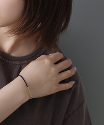 Lilas | ゴールドパイプオニキスブレスレット K10(ブレスレット)