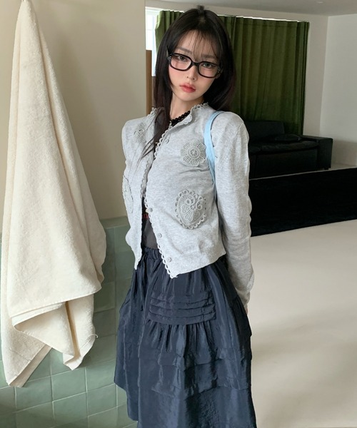 UNE MANSION(ユヌマンション)の「【UNE ORIGINAL HAND MADE】ティアードタックボリュームミニスカート(スカート・レディース・ベージュ/ピンク/ブラック・FREE)」の17枚目の写真