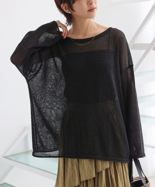 JOURNAL STANDARD relume（ジャーナルスタンダード　レリューム）の「《追加 / 新色》PEリネンルーズプルオーバー（ニット/セーター・レディース・ピンク系その他/ベージュ系その他/ブラック/チャコールグレー・FREE）」の7枚目の写真