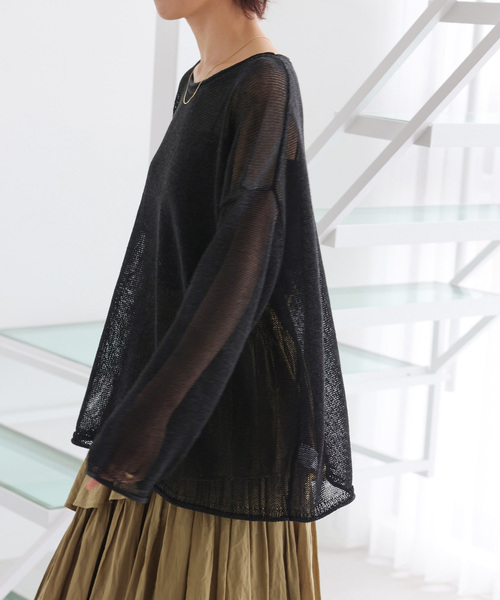 JOURNAL STANDARD relume（ジャーナルスタンダード　レリューム）の「《追加 / 新色》PEリネンルーズプルオーバー（ニット/セーター・レディース・ピンク系その他/ベージュ系その他/ブラック/チャコールグレー・FREE）」の8枚目の写真