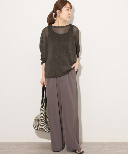 JOURNAL STANDARD relume（ジャーナルスタンダード　レリューム）の「《追加 / 新色》PEリネンルーズプルオーバー（ニット/セーター・レディース・ピンク系その他/ベージュ系その他/ブラック/チャコールグレー・FREE）」の10枚目の写真