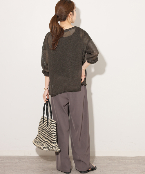 JOURNAL STANDARD relume（ジャーナルスタンダード　レリューム）の「《追加 / 新色》PEリネンルーズプルオーバー（ニット/セーター・レディース・ピンク系その他/ベージュ系その他/ブラック/チャコールグレー・FREE）」の12枚目の写真