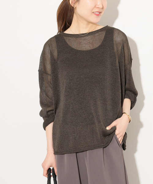 JOURNAL STANDARD relume（ジャーナルスタンダード　レリューム）の「《追加 / 新色》PEリネンルーズプルオーバー（ニット/セーター・レディース・ピンク系その他/ベージュ系その他/ブラック/チャコールグレー・FREE）」の14枚目の写真