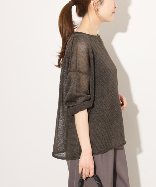 JOURNAL STANDARD relume（ジャーナルスタンダード　レリューム）の「《追加 / 新色》PEリネンルーズプルオーバー（ニット/セーター・レディース・ピンク系その他/ベージュ系その他/ブラック/チャコールグレー・FREE）」の15枚目の写真