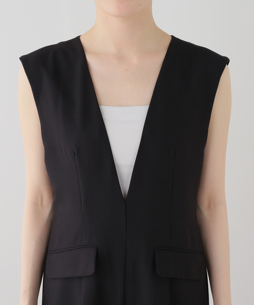 La TOTALITE（ラトータリテ）の「フリルシャツセットオールインワン（つなぎ/オールインワン・レディース・ベージュ/ブラック・FREE）」の11枚目の写真