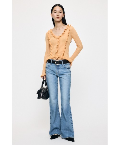 MOUSSY(マウジー)の「【26年SS新作】POINTELLE RUFFLE カーディガン&キャミソール(カーディガン/ボレロ・レディース・オフホワイト/ブラック/ライトイエロー・FREE)」の6枚目の写真