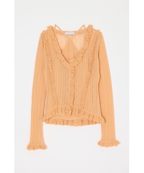 MOUSSY(マウジー)の「【26年SS新作】POINTELLE RUFFLE カーディガン&キャミソール(カーディガン/ボレロ・レディース・オフホワイト/ブラック/ライトイエロー・FREE)」の10枚目の写真