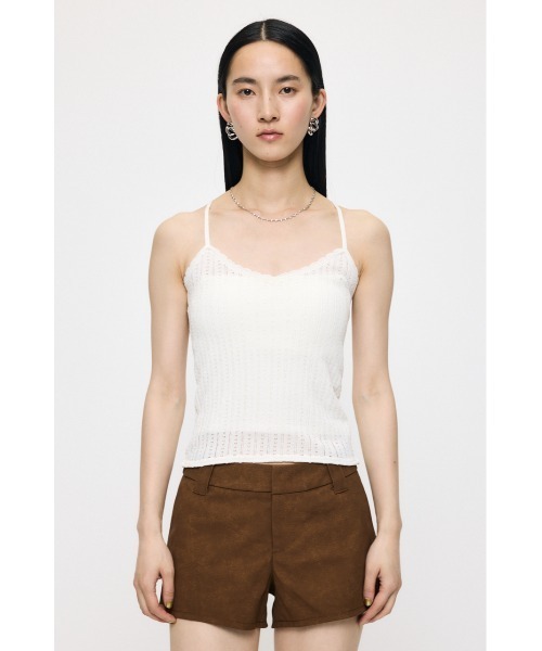 MOUSSY(マウジー)の「【26年SS新作】POINTELLE RUFFLE カーディガン&キャミソール(カーディガン/ボレロ・レディース・オフホワイト/ブラック/ライトイエロー・FREE)」の16枚目の写真