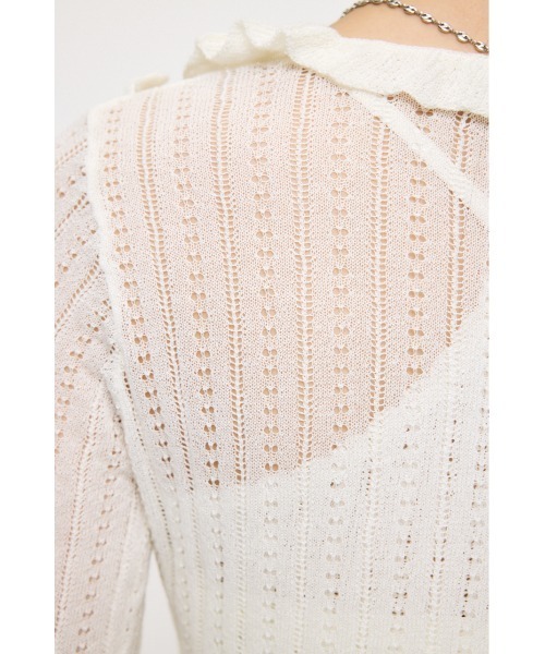 MOUSSY(マウジー)の「【26年SS新作】POINTELLE RUFFLE カーディガン&キャミソール(カーディガン/ボレロ・レディース・オフホワイト/ブラック/ライトイエロー・FREE)」の19枚目の写真