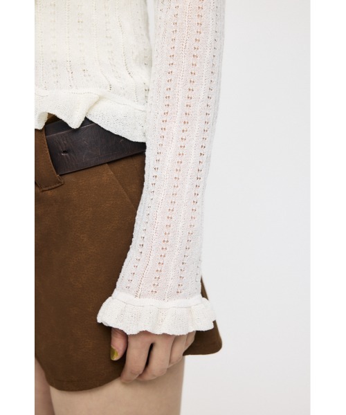 MOUSSY(マウジー)の「【26年SS新作】POINTELLE RUFFLE カーディガン&キャミソール(カーディガン/ボレロ・レディース・オフホワイト/ブラック/ライトイエロー・FREE)」の20枚目の写真