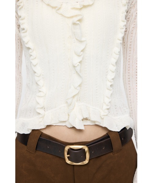 MOUSSY(マウジー)の「【26年SS新作】POINTELLE RUFFLE カーディガン&キャミソール(カーディガン/ボレロ・レディース・オフホワイト/ブラック/ライトイエロー・FREE)」の21枚目の写真