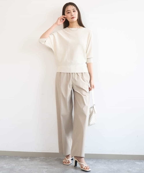 MK MICHEL KLEIN（エムケーミッシェルクラン）の「鹿の子編みドルマンニット/UVカット/洗える（ニット/セーター・レディース・ベージュ/グリーン/ブラウン・38）」の22枚目の写真