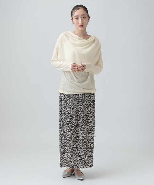 LEPSIM（レプシィム）の「スラブドレーププルオーバー《2点セット》　659142（Tシャツ/カットソー・レディース・オフホワイト/ライトグレー/ブラック・FREE）」の7枚目の写真