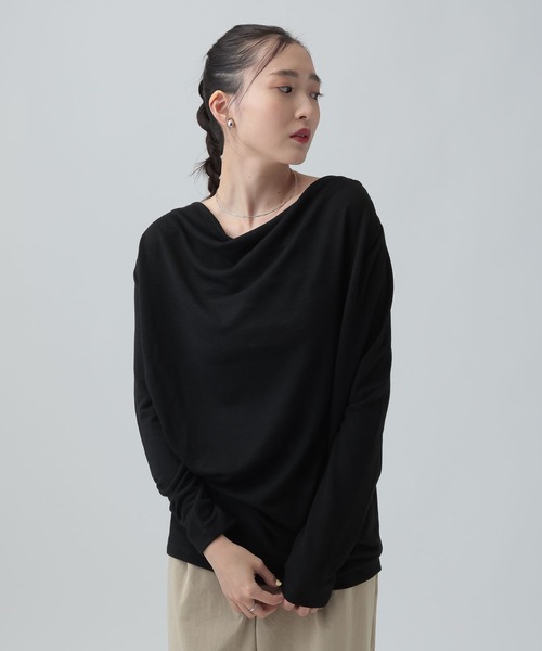 LEPSIM（レプシィム）の「スラブドレーププルオーバー《2点セット》　659142（Tシャツ/カットソー・レディース・オフホワイト/ライトグレー/ブラック・FREE）」の11枚目の写真