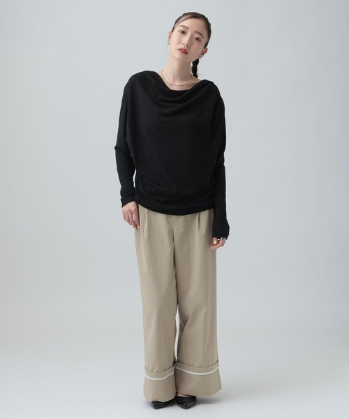 LEPSIM（レプシィム）の「スラブドレーププルオーバー《2点セット》　659142（Tシャツ/カットソー・レディース・オフホワイト/ライトグレー/ブラック・FREE）」の13枚目の写真