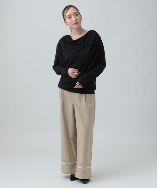 LEPSIM（レプシィム）の「スラブドレーププルオーバー《2点セット》　659142（Tシャツ/カットソー・レディース・オフホワイト/ライトグレー/ブラック・FREE）」の14枚目の写真