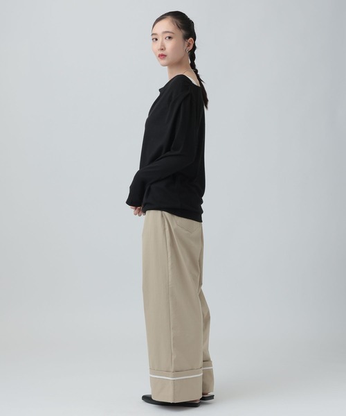 LEPSIM（レプシィム）の「スラブドレーププルオーバー《2点セット》　659142（Tシャツ/カットソー・レディース・オフホワイト/ライトグレー/ブラック・FREE）」の15枚目の写真