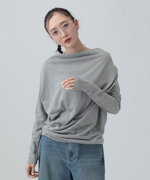 LEPSIM（レプシィム）の「スラブドレーププルオーバー《2点セット》　659142（Tシャツ/カットソー・レディース・オフホワイト/ライトグレー/ブラック・FREE）」の17枚目の写真