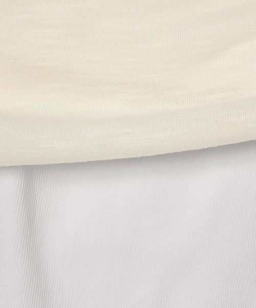 LEPSIM(レプシィム)の「スラブドレーププルオーバー《2点セット》 659142(Tシャツ/カットソー・レディース・オフホワイト/ライトグレー/ブラック・FREE)」の4枚目の写真