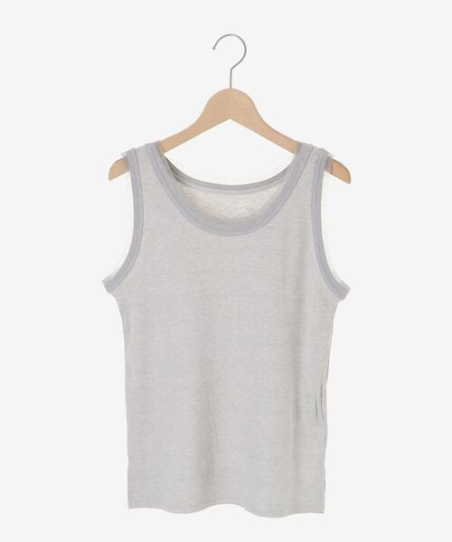 le.coeur blanc（ルクールブラン）の「ラメテレコタンク（タンクトップ・レディース・ライトグレー/ブラック/オフホワイト・38）」の3枚目の写真
