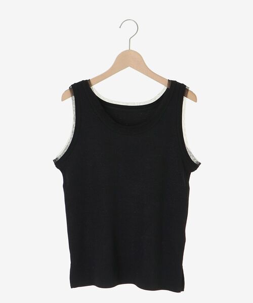 le.coeur blanc（ルクールブラン）の「ラメテレコタンク（タンクトップ・レディース・ライトグレー/ブラック/オフホワイト・38）」の2枚目の写真