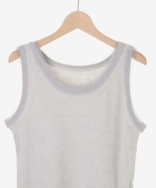 le.coeur blanc（ルクールブラン）の「ラメテレコタンク（タンクトップ・レディース・ライトグレー/ブラック/オフホワイト・38）」の5枚目の写真