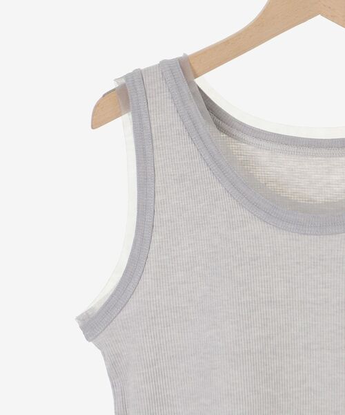 le.coeur blanc（ルクールブラン）の「ラメテレコタンク（タンクトップ・レディース・ライトグレー/ブラック/オフホワイト・38）」の6枚目の写真