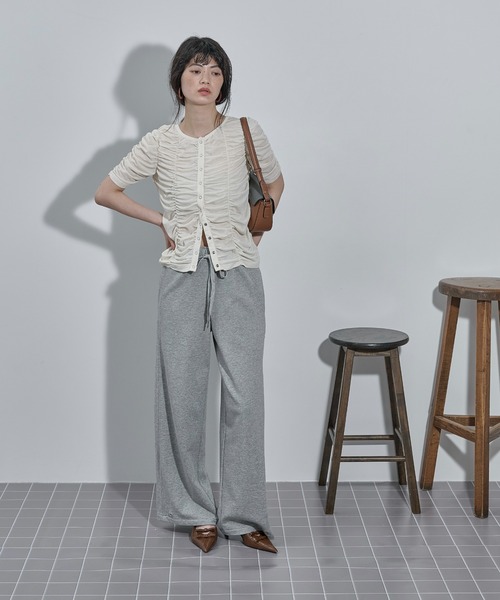 THE YOn(ザヨン)の「2WAYシャーリングシアーハーフスリーブカーディガン(Tシャツ/カットソー・レディース・オレンジ/ブラック/アイボリー・FREE)」の11枚目の写真