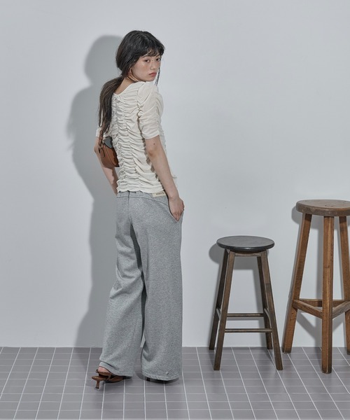 THE YOn(ザヨン)の「2WAYシャーリングシアーハーフスリーブカーディガン(Tシャツ/カットソー・レディース・オレンジ/ブラック/アイボリー・FREE)」の13枚目の写真