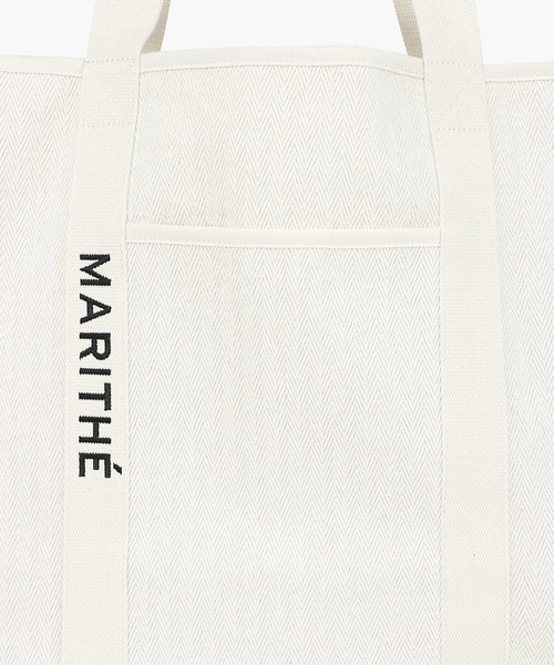 MARITHE + FRANCOIS GIRBAUD(マリテフランソワジルボー)の「REGULAR LOGO BIG COTTON BAG(トートバッグ・レディース・ブルー/ナチュラル/ストライプ・フリー)」の16枚目の写真