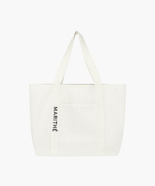 MARITHE + FRANCOIS GIRBAUD(マリテフランソワジルボー)の「REGULAR LOGO BIG COTTON BAG(トートバッグ・レディース・ブルー/ナチュラル/ストライプ・フリー)」の18枚目の写真