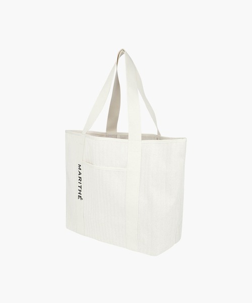 MARITHE + FRANCOIS GIRBAUD(マリテフランソワジルボー)の「REGULAR LOGO BIG COTTON BAG(トートバッグ・レディース・ブルー/ナチュラル/ストライプ・フリー)」の19枚目の写真