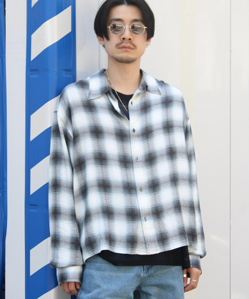 WISM（ウィズム）の「NAMELESSNESS / ネームレスネス RAYON LONG SLEEVE SHIRT（シャツ/ブラウス・メンズ・ブラック/ブルー系その他・3/2）」の12枚目の写真