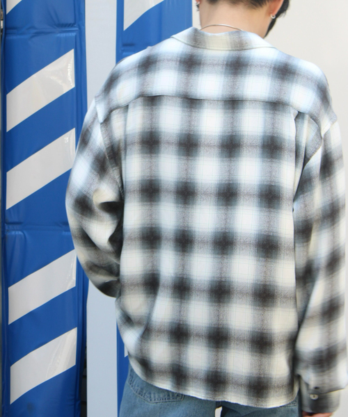 WISM（ウィズム）の「NAMELESSNESS / ネームレスネス RAYON LONG SLEEVE SHIRT（シャツ/ブラウス・メンズ・ブラック/ブルー系その他・3/2）」の15枚目の写真