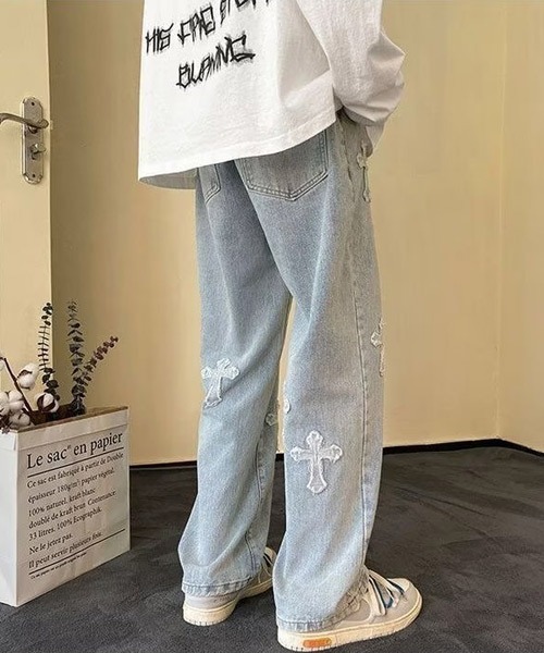 Ressaca(レサーカ)の「クロスパッチデニムパンツ(デニムパンツ・メンズ・ブラック/ブルー・XL/L/M)」の10枚目の写真