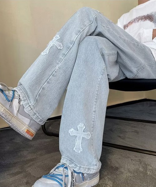 Ressaca(レサーカ)の「クロスパッチデニムパンツ(デニムパンツ・メンズ・ブラック/ブルー・XL/L/M)」の9枚目の写真