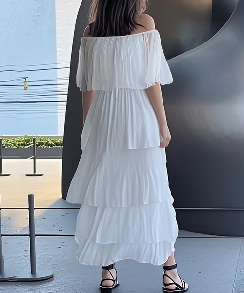 deux amour（ドゥーザムール）の「ティアードロングワンピース（ワンピース・レディース・ホワイト・FREE）」の4枚目の写真