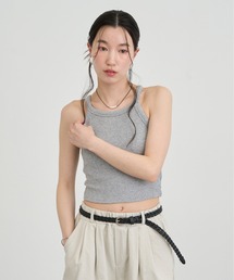 Rib Knit Sleeveless Top / リブニットスリーブレストップスアクリル100