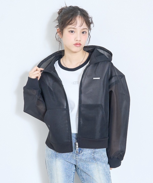 LOVETOXIC(ラブトキシック)の「ダンボールシアーパーカー(パーカー・キッズ・アイボリー/ブラック・M:150cm/S:140cm/130cm/L:160cm)」の5枚目の写真