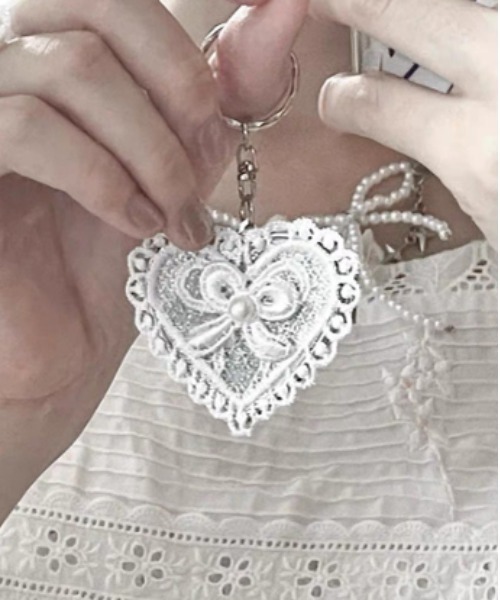 ハート♡ f.デニム チャーム うさちゃん　薔薇 チャーム チュールレース【5個セット】 f.デニム ハート♡ チュールレース【5個セット】 うさちゃん　薔薇 その他
