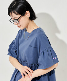 Champion × FREAK'S STORE/チャンピオン 別注 切替ギャザー 袖フレア Tシャツ