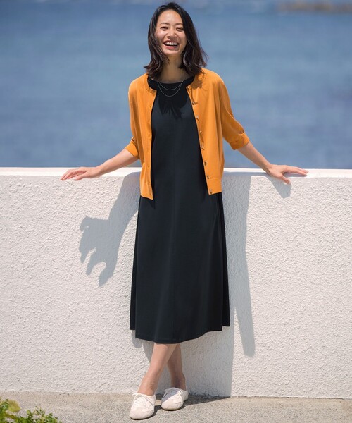 J.PRESS(ジェイプレス)の「COTTON ACETATE DRY クルーネック カーディガン(カーディガン/ボレロ・レディース・ベージュ系/ネイビー系/スカイブルー系/オレンジ系・T13)」の12枚目の写真