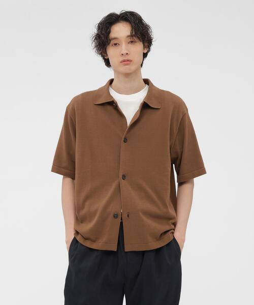 MARGARET HOWELL(マーガレットハウエル)の「COTTON SILK(カーディガン/ボレロ・メンズ・ブラウン/ブラック・MEDIUM/LARGE)」の2枚目の写真