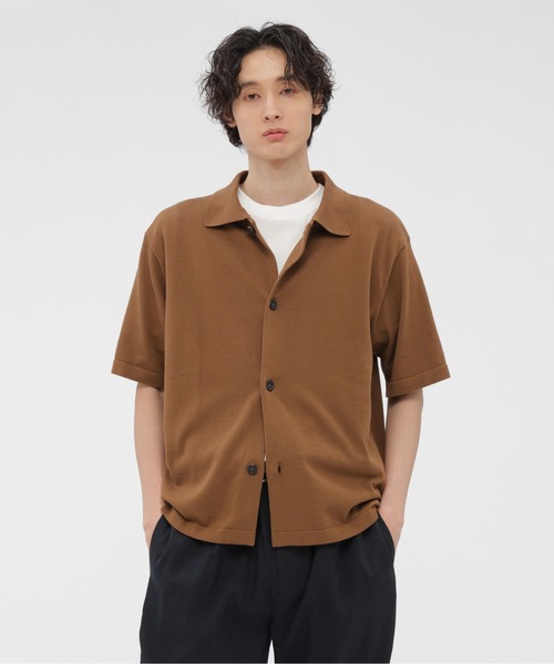 MARGARET HOWELL（マーガレットハウエル）の「COTTON SILK（カーディガン/ボレロ・メンズ・ブラウン/ブラック・MEDIUM/LARGE）」の2枚目の写真